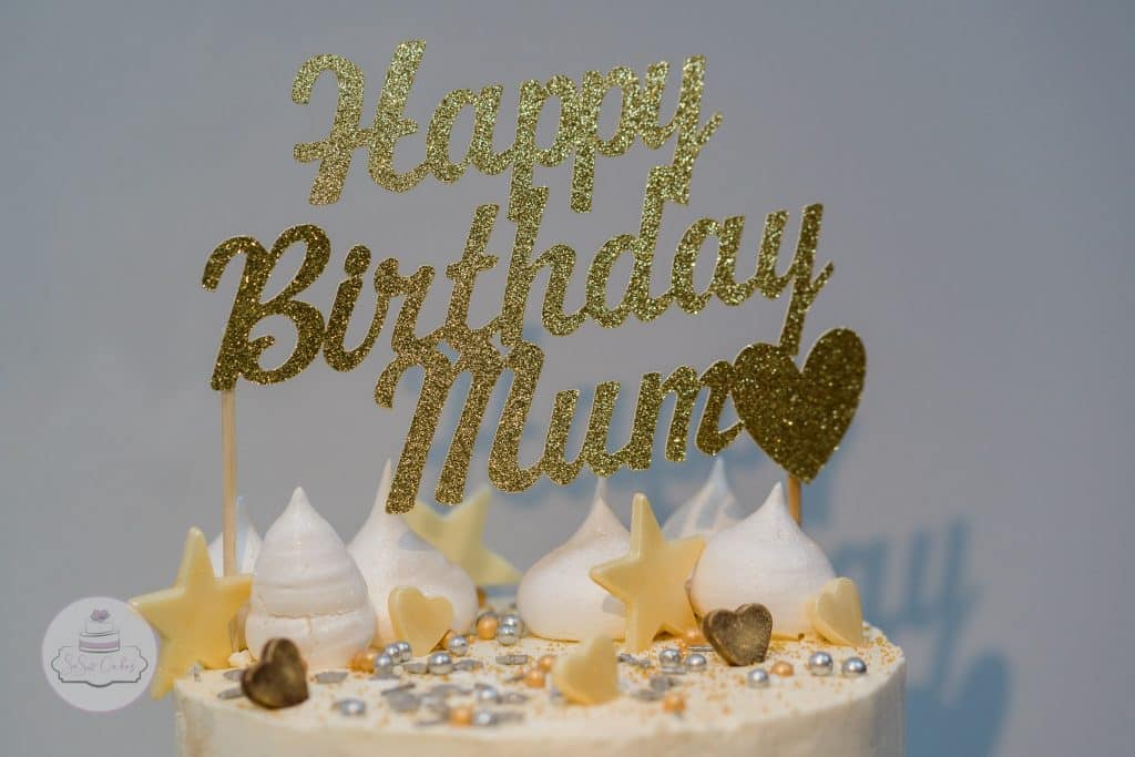 Cake topper happy birthday mum
